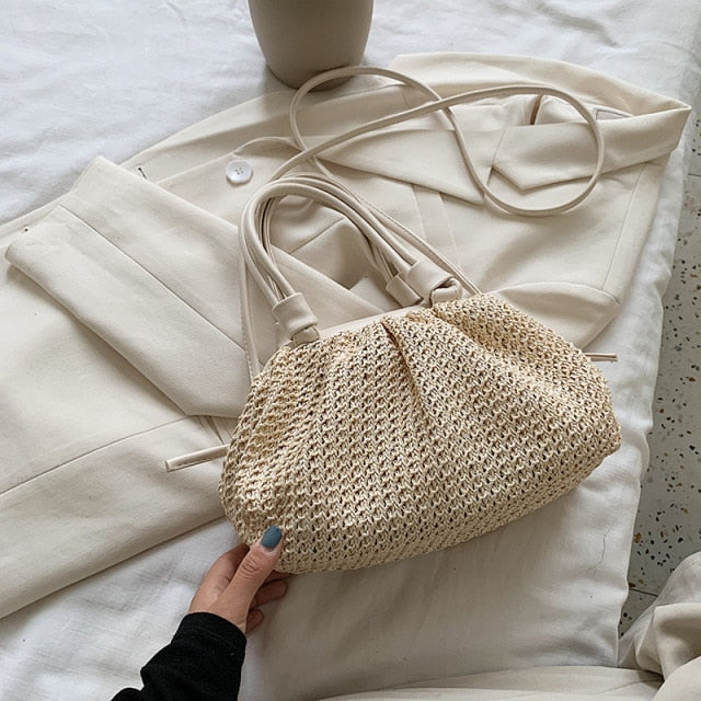 Straw Woven Cloud Crossbody Bag – lastrafashion