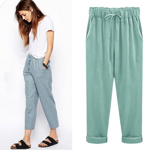 Linen Cotton Candy Color Casual Harem Pant – lastrafashion