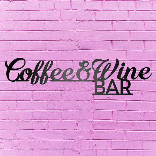 Coffee & Wine Bar Round Metal Wall Sign