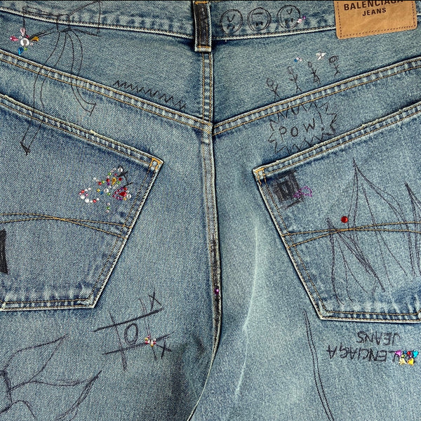 Balenciaga FW22 Rhinestone Baggy Jeans – Penelope NYC