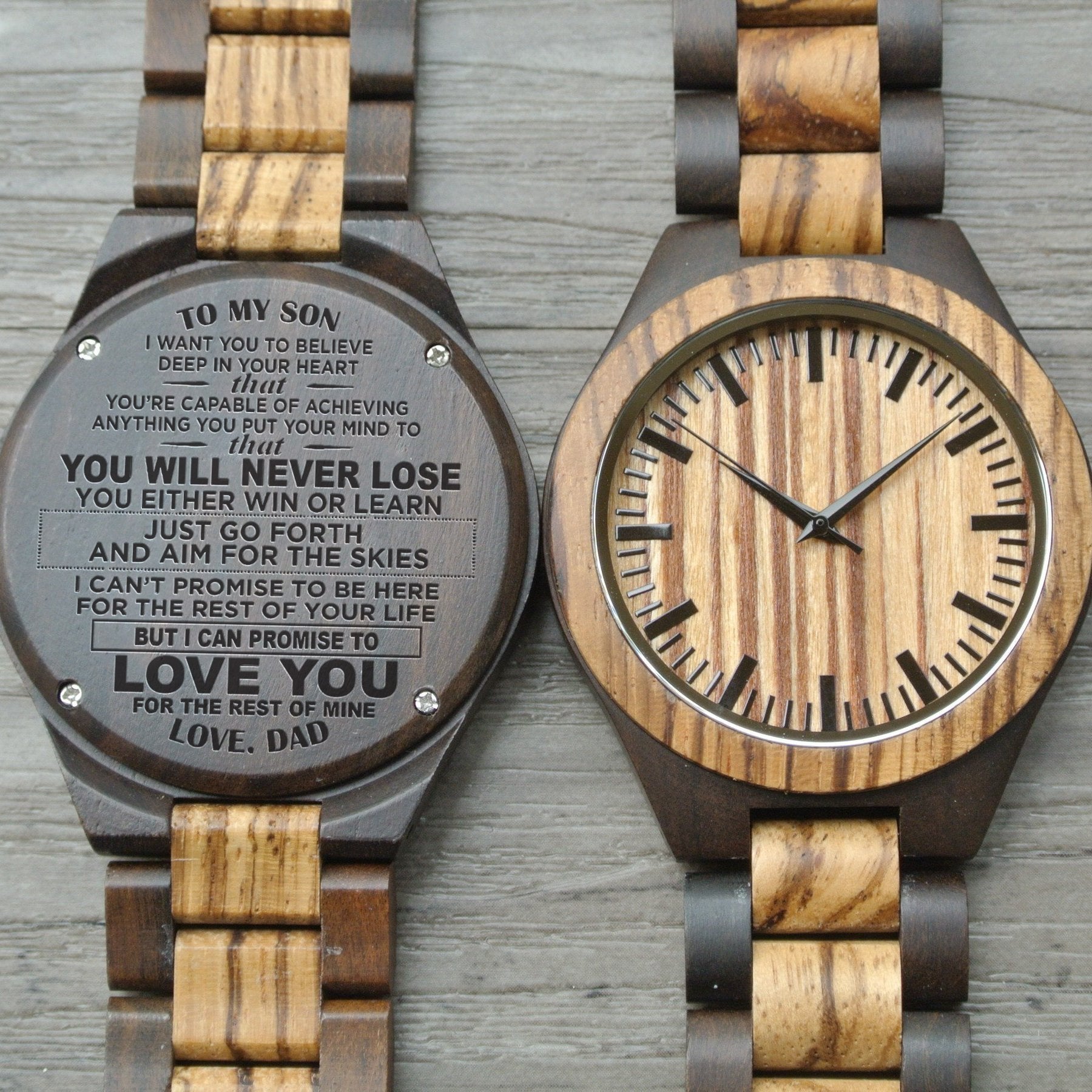 to dad from son wood watch