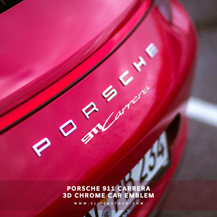 Porsche 911 Carrera Silver Rear Emblem Badge 