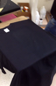 Cured pretreated dark shirt for white ink printing on DTG