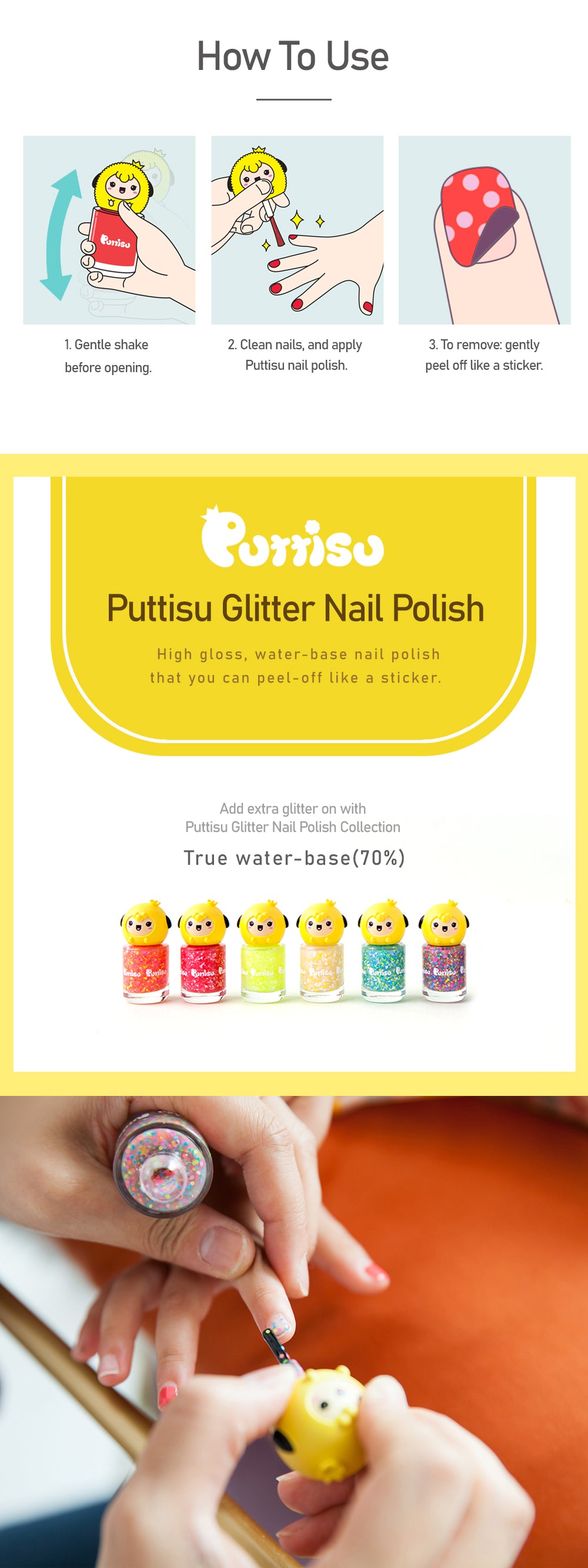 Puttisu Kids Teens Peel off Non toxic nail polish 3-Color Nail Art Kit -  Candy – puttisu-usa
