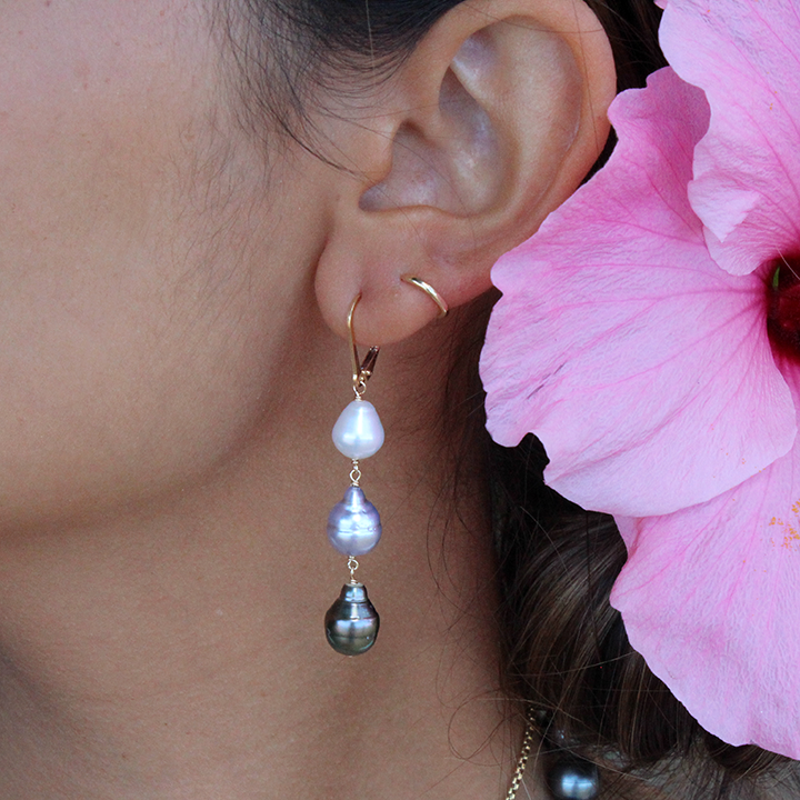 Image of Ombré Tahitian Koi Pearl Earring