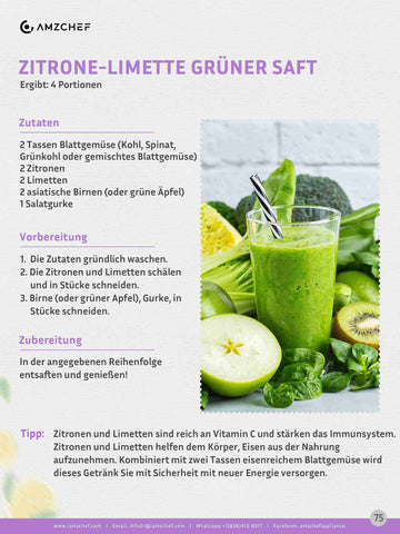 Zitrone-Limette Grüner Saft