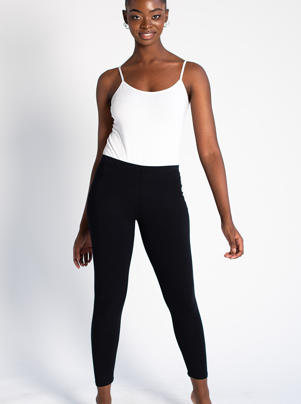 Bamboo High Waisted Leggings - Ribbed Black