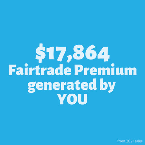 Tile displaying the Fairtrade Premium generated by you - $17,864