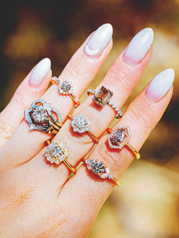 Champagne Diamond Engagement Rings