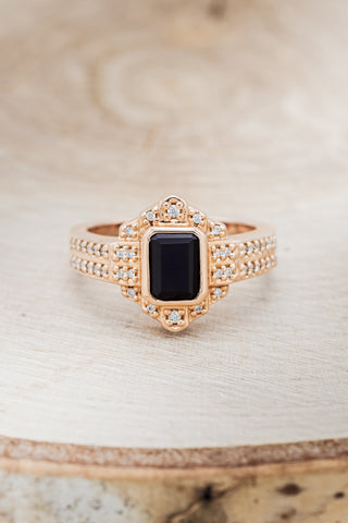 "Elenor" Art Deco Style Onyx Engagement Ring