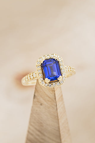 "Karla" Art Deco Style Engagement Ring With Lab-Created Sapphire