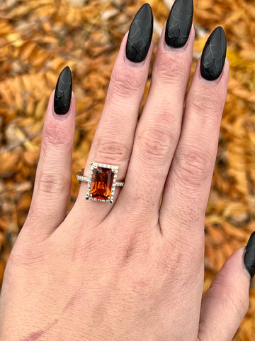 Madeira Citrine Engagement Ring