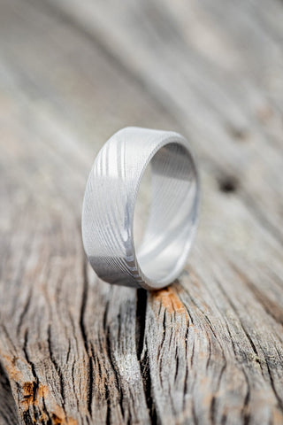 Solid Damascus Steel Wedding Band