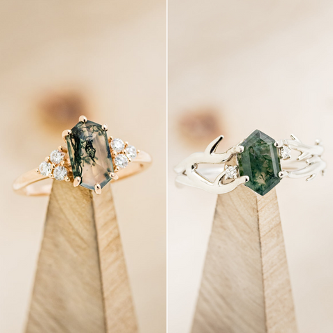 Moss Agate Engagement Ring