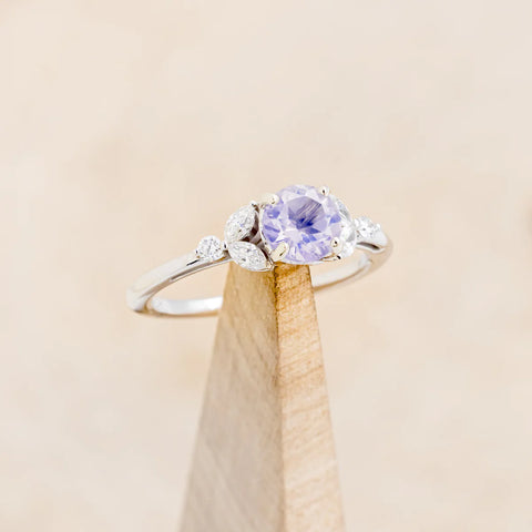 "Blossom" Floral Engagement Ring With Lavender Quartz