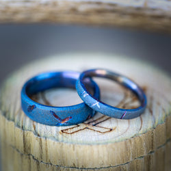 MATCHING FIRE-TREATED TITANIUM RINGS 