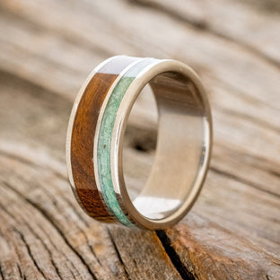 Unique Custom Stone Inlay Rings & Wedding Bands