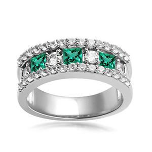 Emerald Gemstone Band Ring