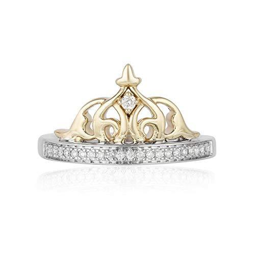 Enchanted Disney Diamond Ring 10K Yellow Gold Jewelry 1/10 CTTW | Jewelili