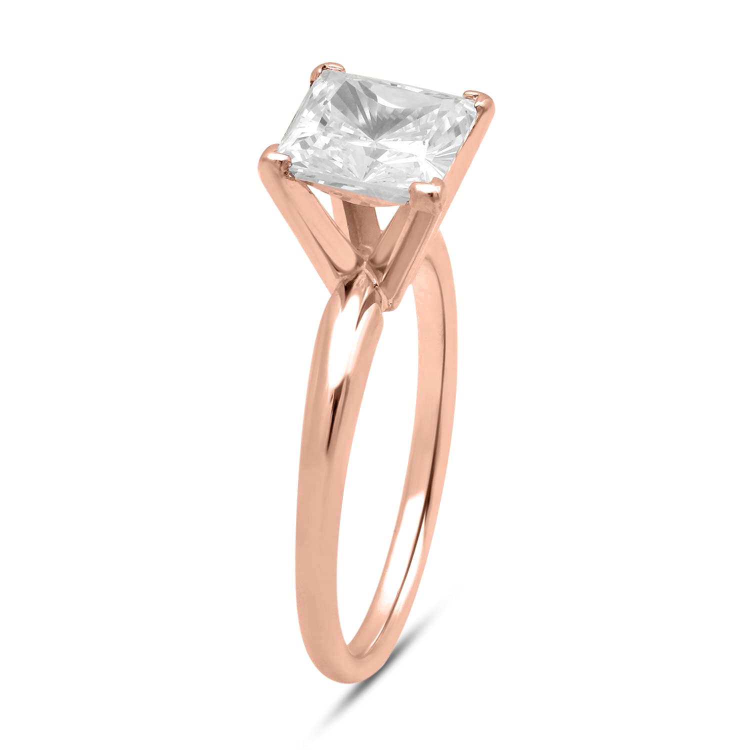 rose gold cubic zirconia solitaire engagement rings