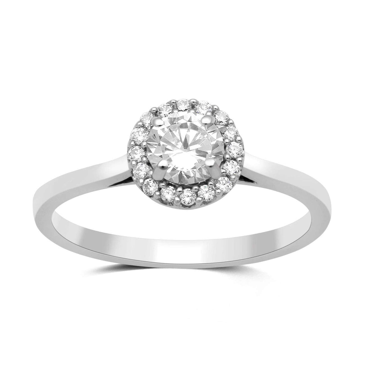 Jewelili Round Opal Diamond Cubic Zirconia Ring Sterling Silver Jewelry