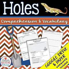 Holes | Comprehension Questions with Vocabulary Activities