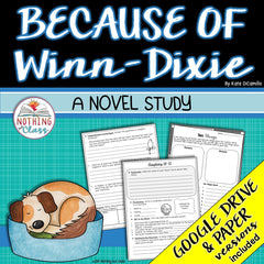 Because of Winn-Dixie Novel Study Unit Cover page
