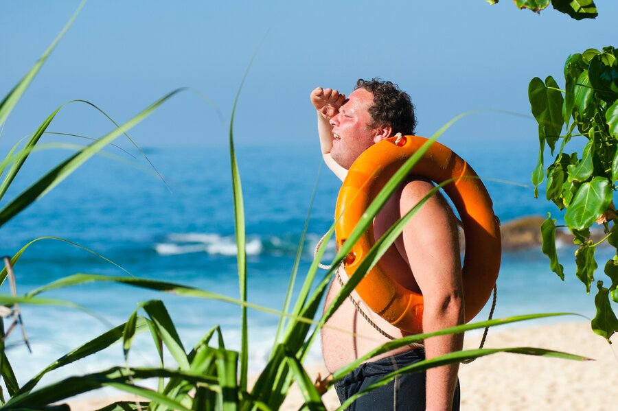 man on beach