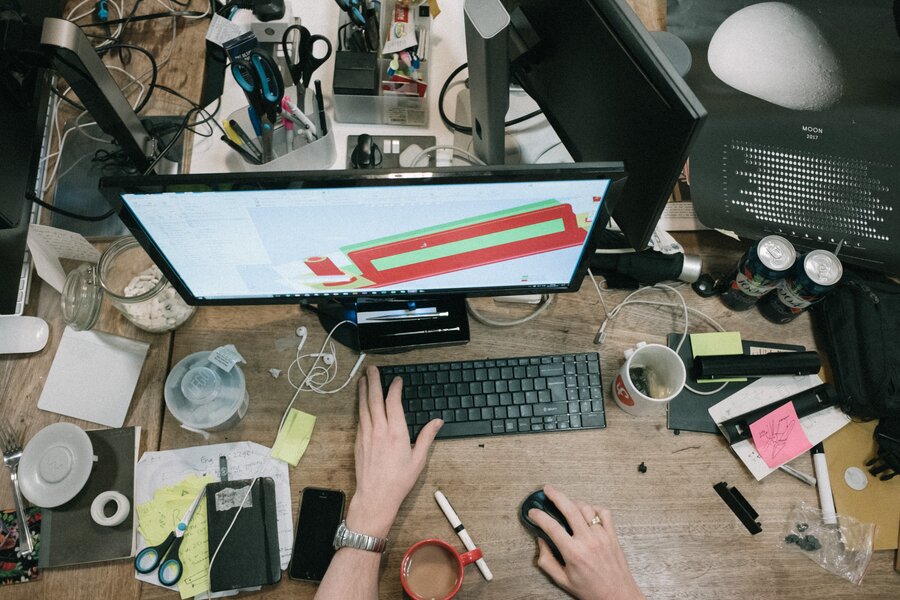 cluttered desk