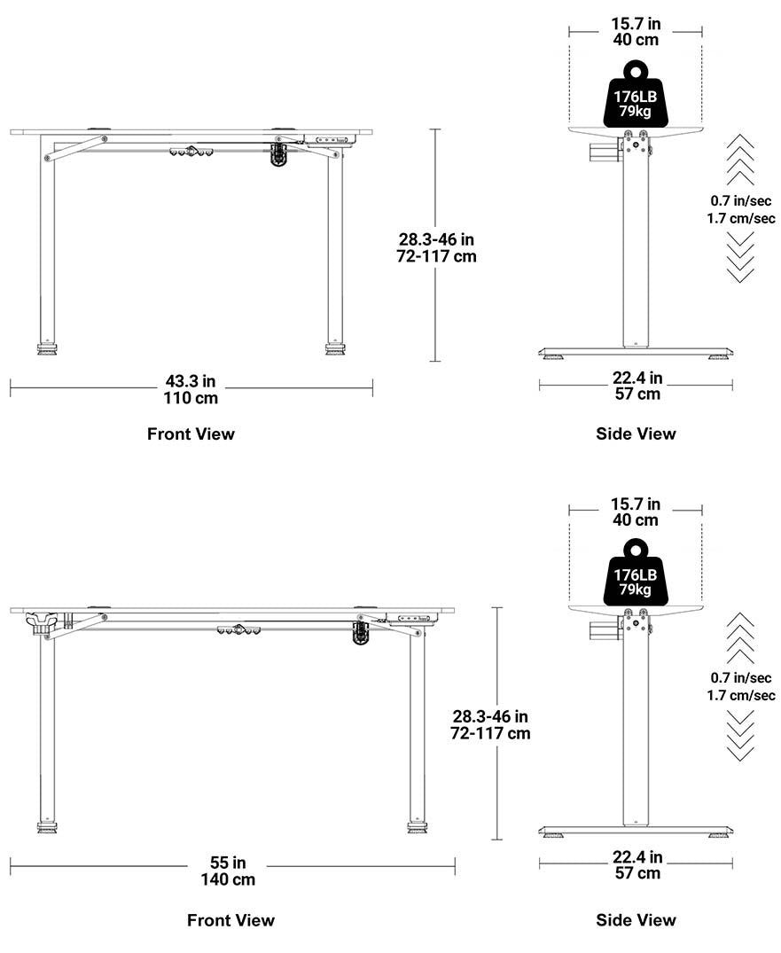 MotionGrey Standing Desk Height Adjustable Electric Motor Sit-to