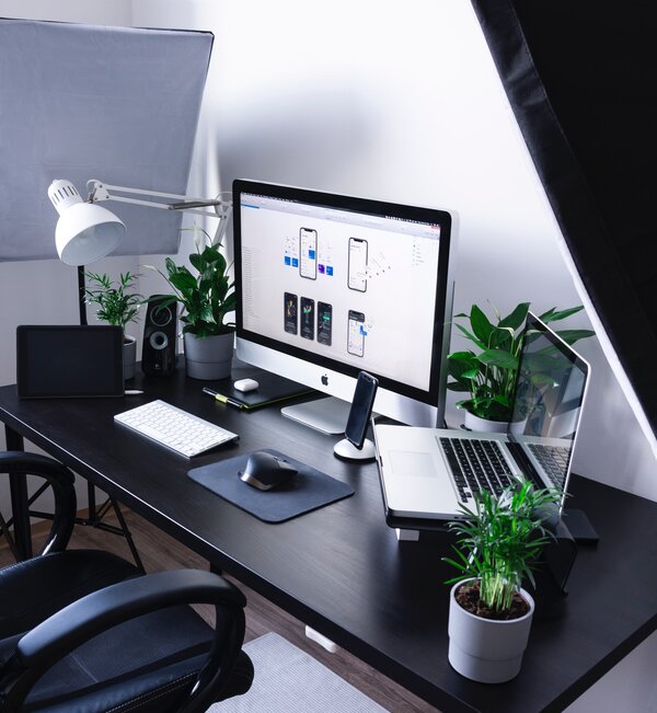 standing desk setup