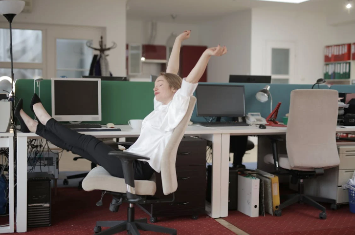 woman relaxing on a chair