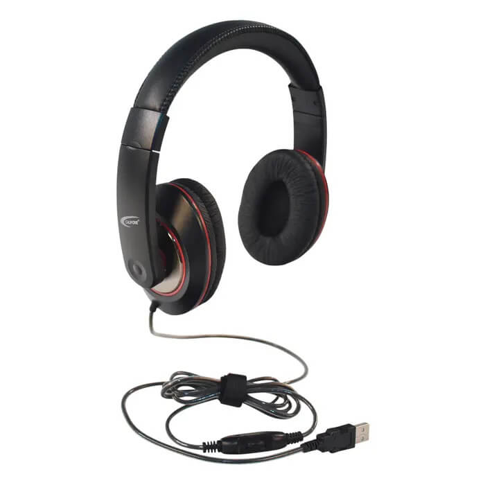 Califone 2021AV USB Deluxe Stereo Headphones with Inline Volume Control