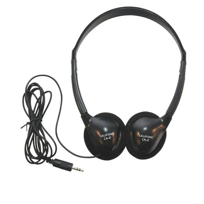 Califone CA-2 Lightweight On-Ear Headphone 3.5mm Plug Black
