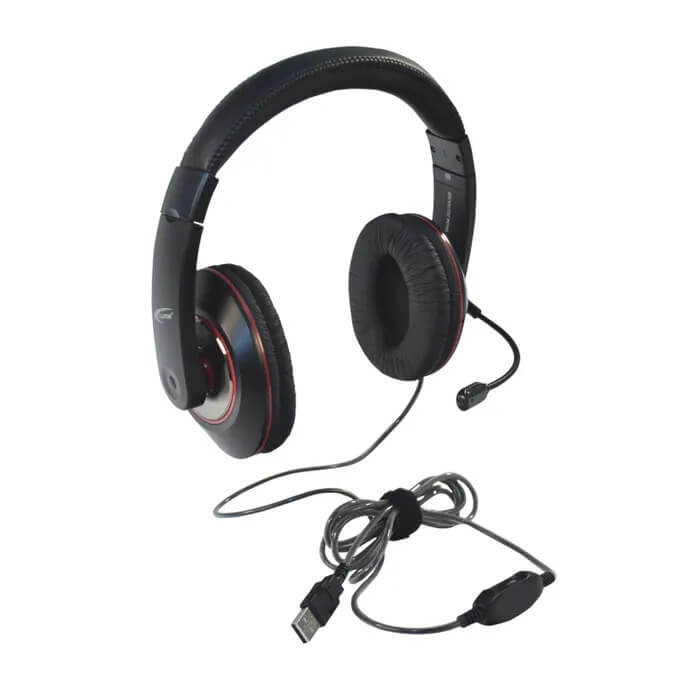 Califone 2021MUSB Deluxe Stereo Headset with Ambidextrous Gooseneck Microphone