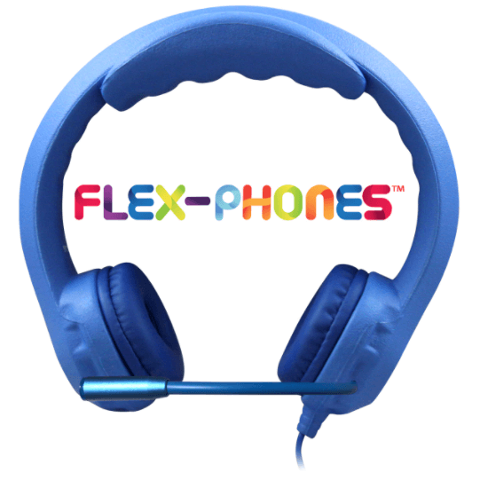 Kids Blue Flex Phone USB Headset with Gooseneck Microphone