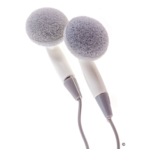 white foam earbuds