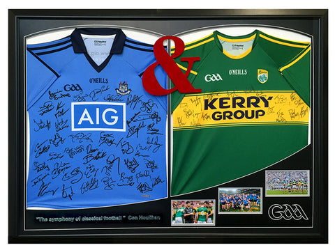 dublin and kerry football jerseys framed