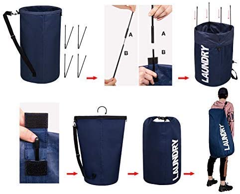OUDXVEE Laundry Bag Backpack with Padded Strap Extra Large 115L, Adult Unisex, Size: XL, Blue