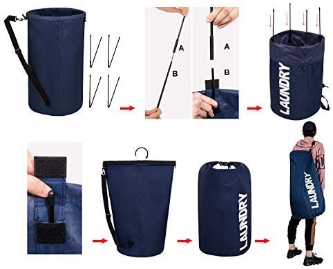 WOWLIVE Extra Large Laundry Bag with Strap Laundry Backpack Hanging La