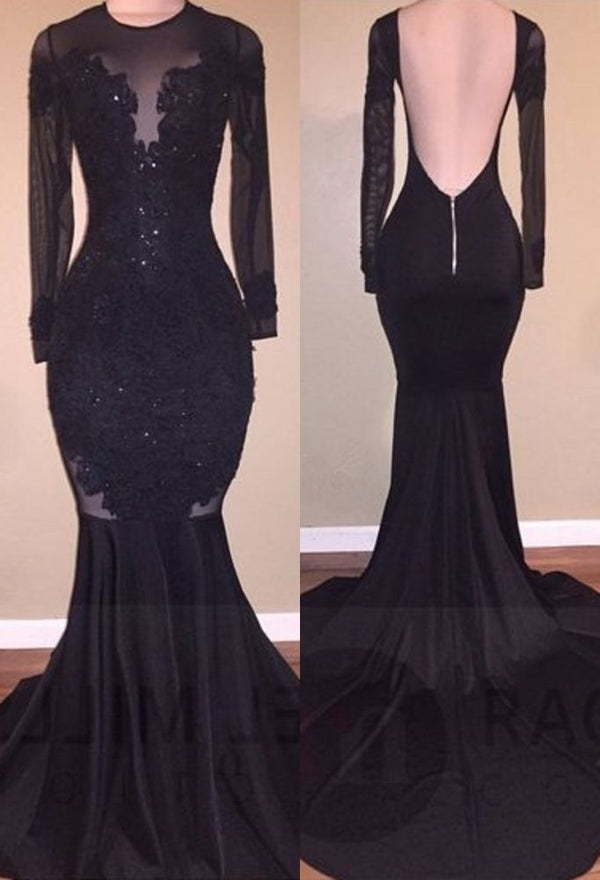 Lana Deep-V Backless Mermaid Satin Evening Gown-Black – Moda Glam Boutique