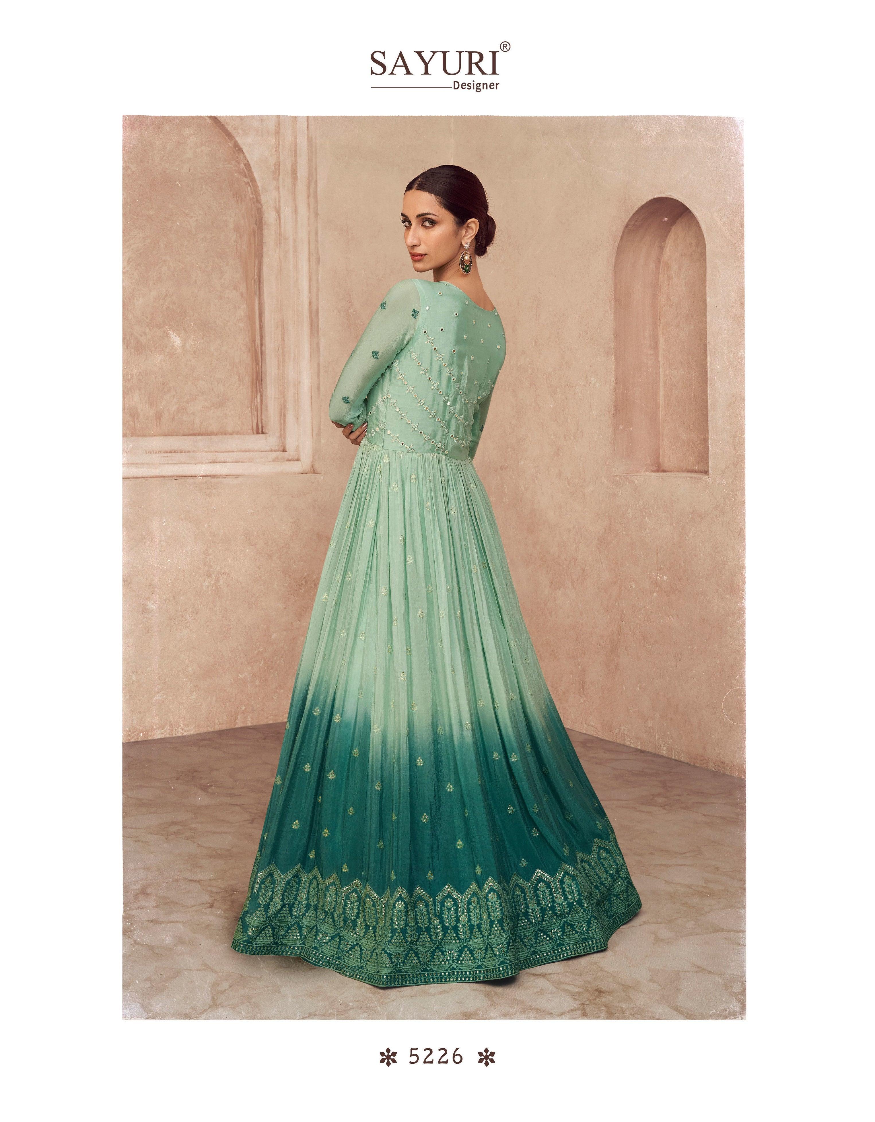 Dark Green Color Georgette Fabric Admirable Gown In Function Wear
