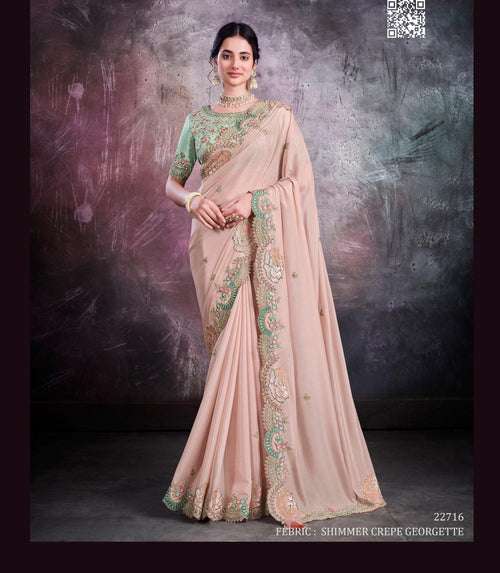 Shaadi Functions Wear Embroidered Sari