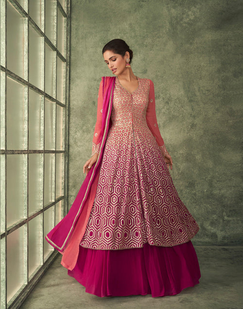 Sangeet Wear Designer Shaded Anarkali Lehenga