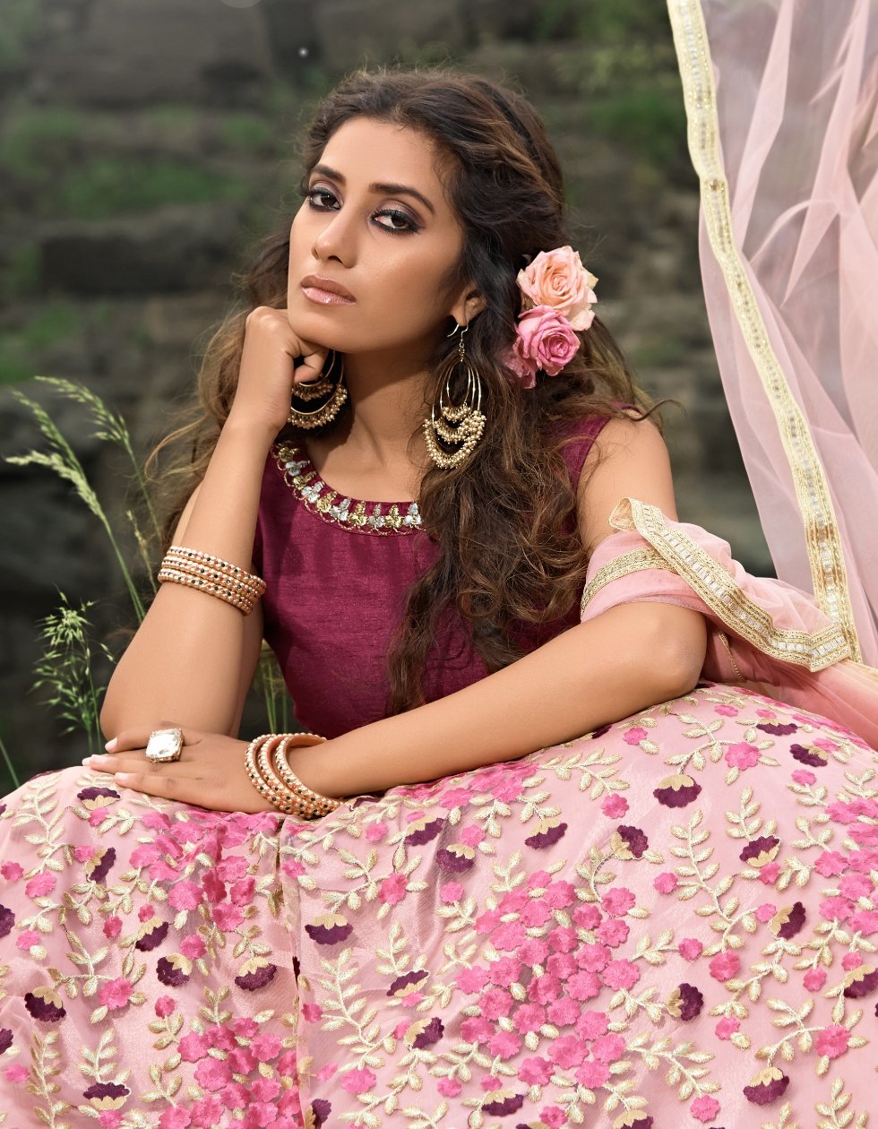 Beautiful Designer Multicoloured Net Lehenga Choli | Traditional Dress
