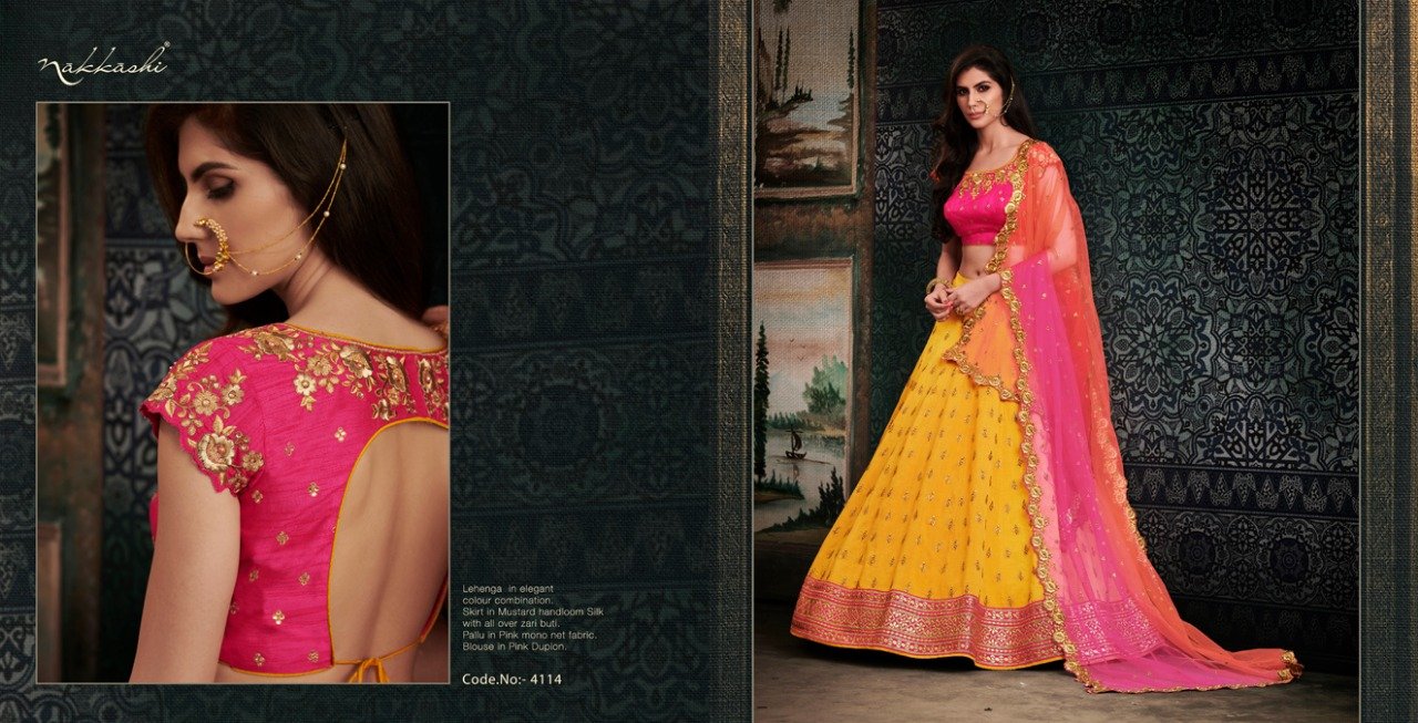 Grey and Peach Designer Silk Lehenga Choli – nirshaa