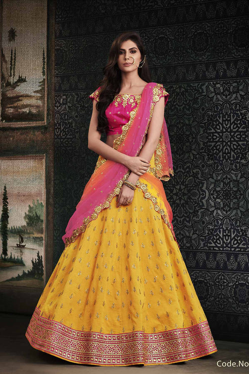 Lime Green Net Sequins, Zarkan and thread embroidery Semi-Stitched Lehenga  choli & Dupatta - Shivam E-Commerce at Rs 5999.00, Surat | ID: 2853135661291