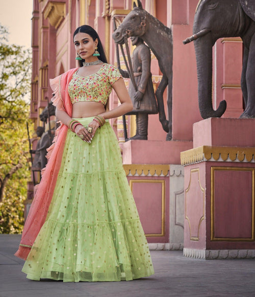 Cocktail Party Wear Nakkashi Designer Lehenga Choli