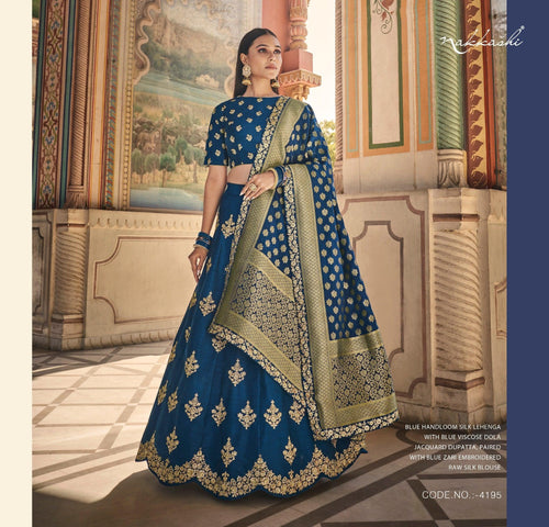 Lowest price | Blue Engagement Banarasi Jacquard Designer Lehenga Choli, Blue  Engagement Banarasi Jacquard Designer Lehengas and Blue Engagement Banarasi  Jacquard Ghagra Chaniya Cholis online shopping | Page 5