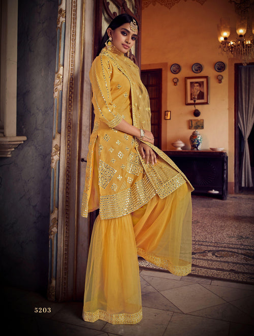 Haldi Function Wear Designer Sharara Suit